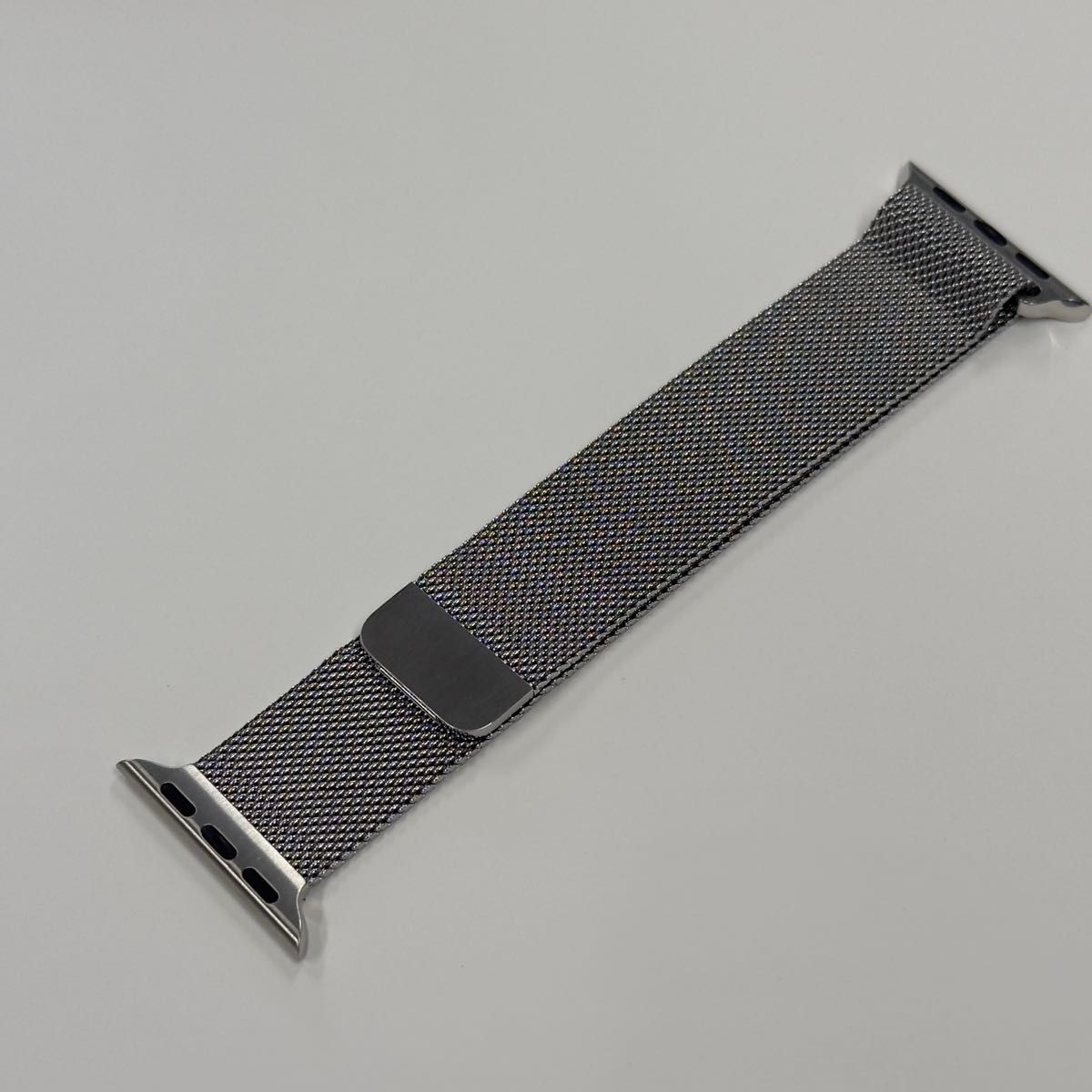 【純正品】Apple Watchベルト ミラネーゼループ 41mm シルバー 美品 純正 Apple watch 41mm 40mm 38mm シルバーミラネーゼ
