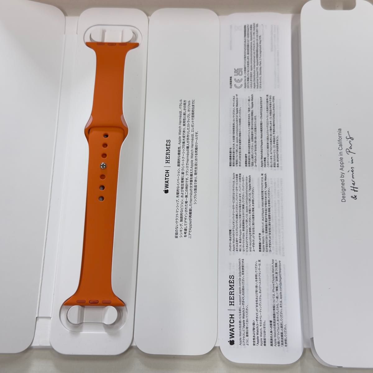 #503 アップルウォッチ HERMESバンド オレンジ橙 メンズ ほぼ未使用 即決 未使用 Apple Watch HERMES 限定 オレンジ スポーツバンド