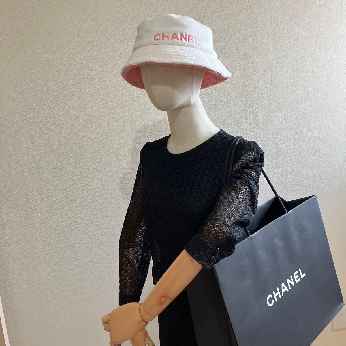 【ホワイトラインがアクセント☆】CHANEL バケットハット CHANEL バケットハット ホワイト×ピンク|Yahoo!フリマ(旧