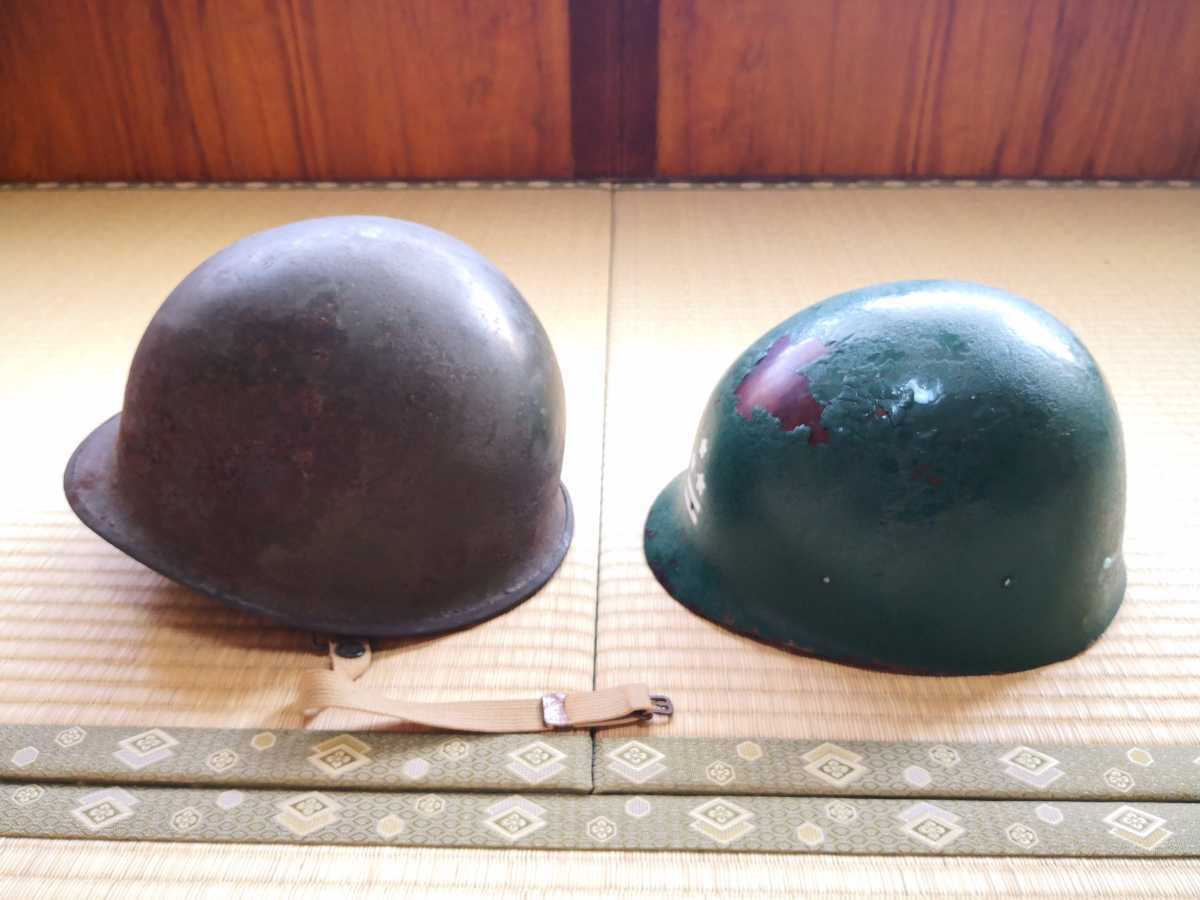 * iron cap liner set Showa era self .. helmet *