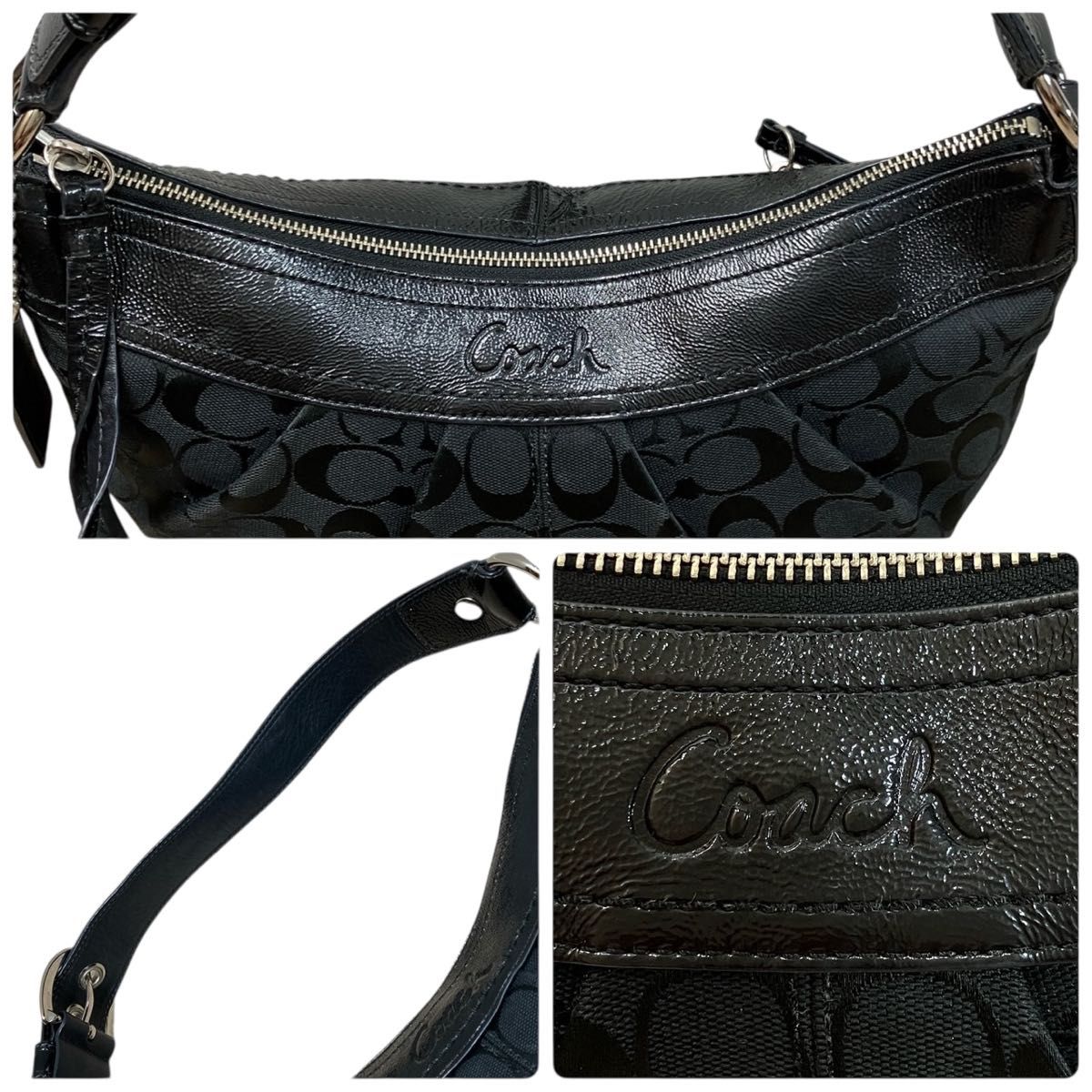 ✨極美品✨COACH コーチ ワンショルダーバッグ キャンバス クリップ 黒 美品】 COACH コーチ ワンショルダーバッグ ハンドバッグ 肩掛け