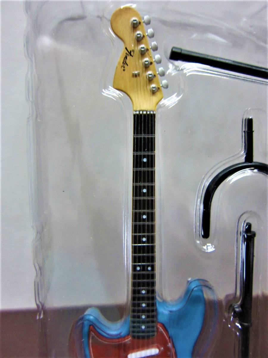  fender * guitar * collection 2* rare SP2.'69 Mustang (Left Hand) smoked blue *1/8 miniature *F-toys2008