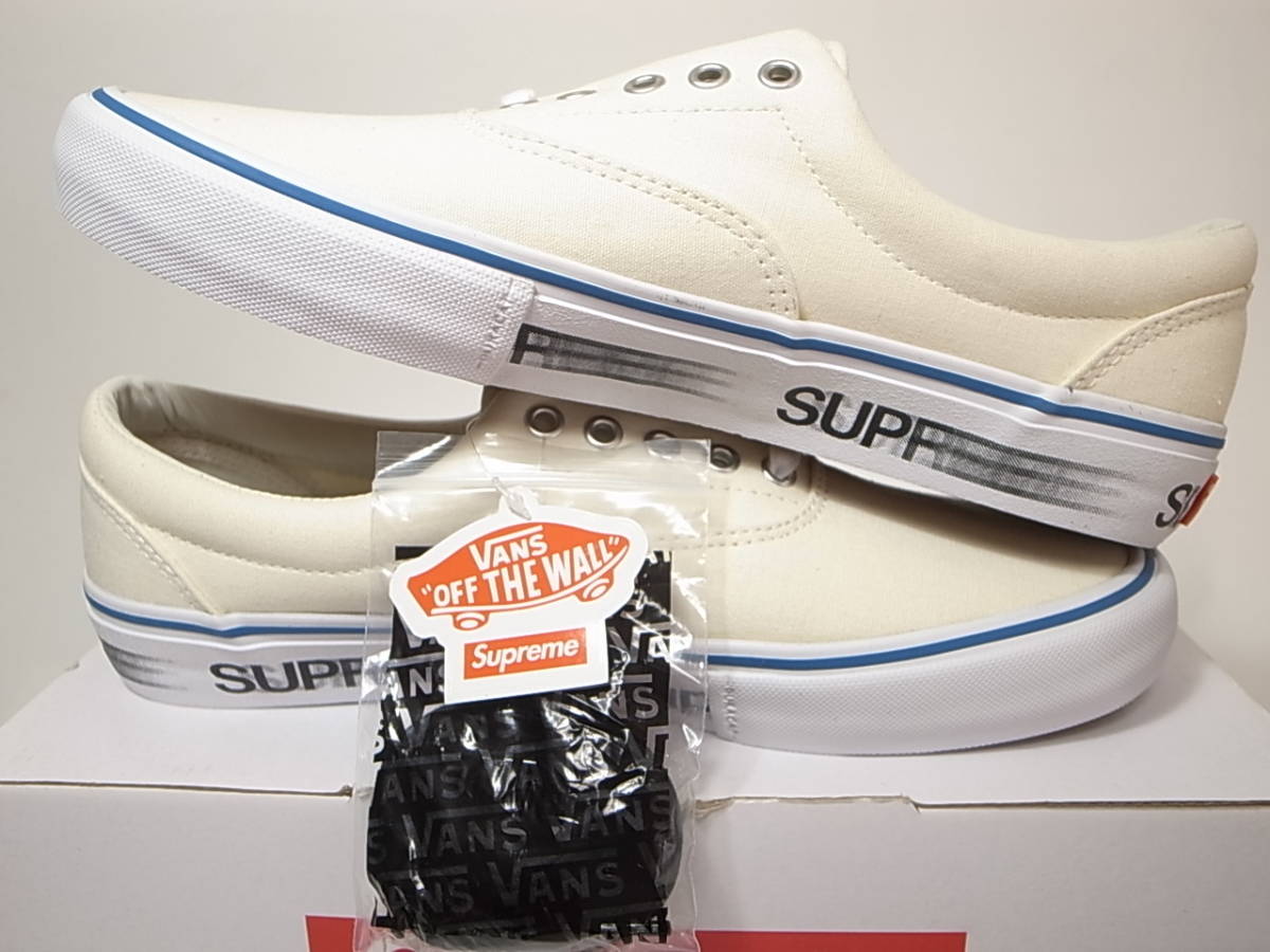 【即決 送料無料】Supreme x VANS ERA PRO 29cm US11 新品 Motion Logo スケシンSKATE THING シュプリーム モーションロゴ White 白 2016年