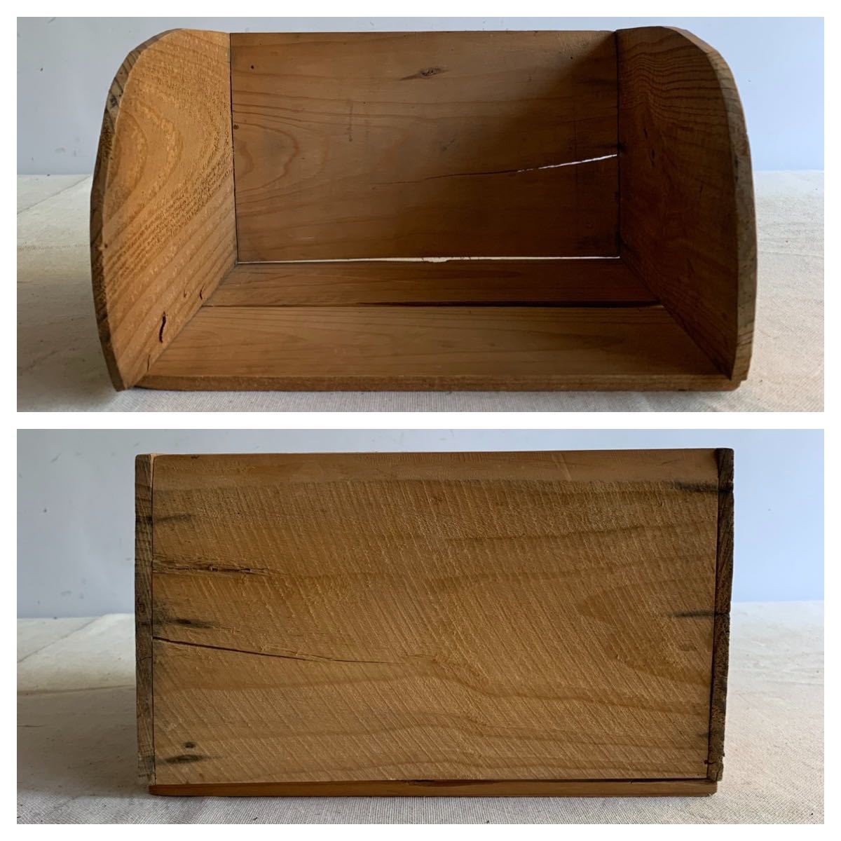 無垢材の木製本立てブックスタンド 卓上インテリアディスプレイ古道具
