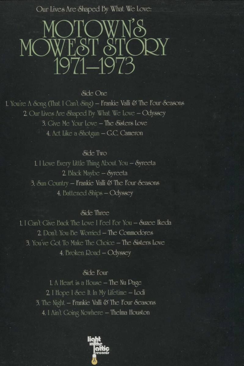 未開封新品LPレコード　■　MOTOWN'S MOWEST STORY 1971-1973 ■　2枚組　■　ODYSSEY SISTERS LOVE G.C. CAMERON SYREETA _画像6