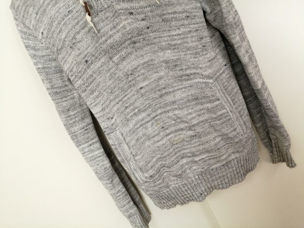 kkyj4242 ■ H＆M ■ ニット セーター トップス フード パーカー コットン メランジ グレー M_画像3