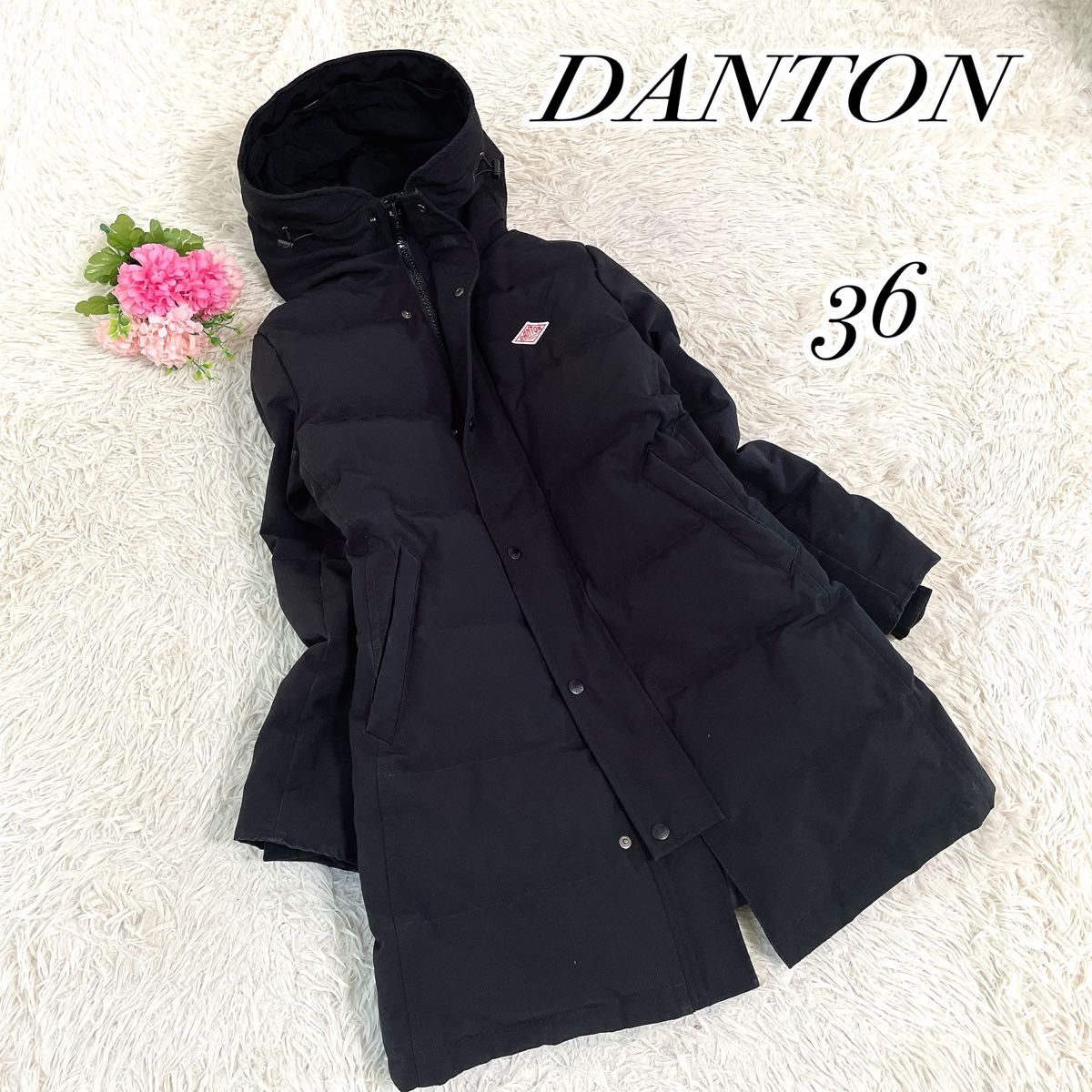 美品 DANTON ダウンジャケット ブラック 36 DANTON ダントン ポリエステル ダウンジャケットコート ブラック