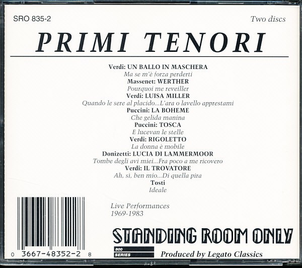 2CD カレーラス, ドミンゴ, パヴァロッティ/Carreras, Domingo, Pavarotti - Primi Tenori　 Live Performances 1969-1983　a4B0000019VA_画像2