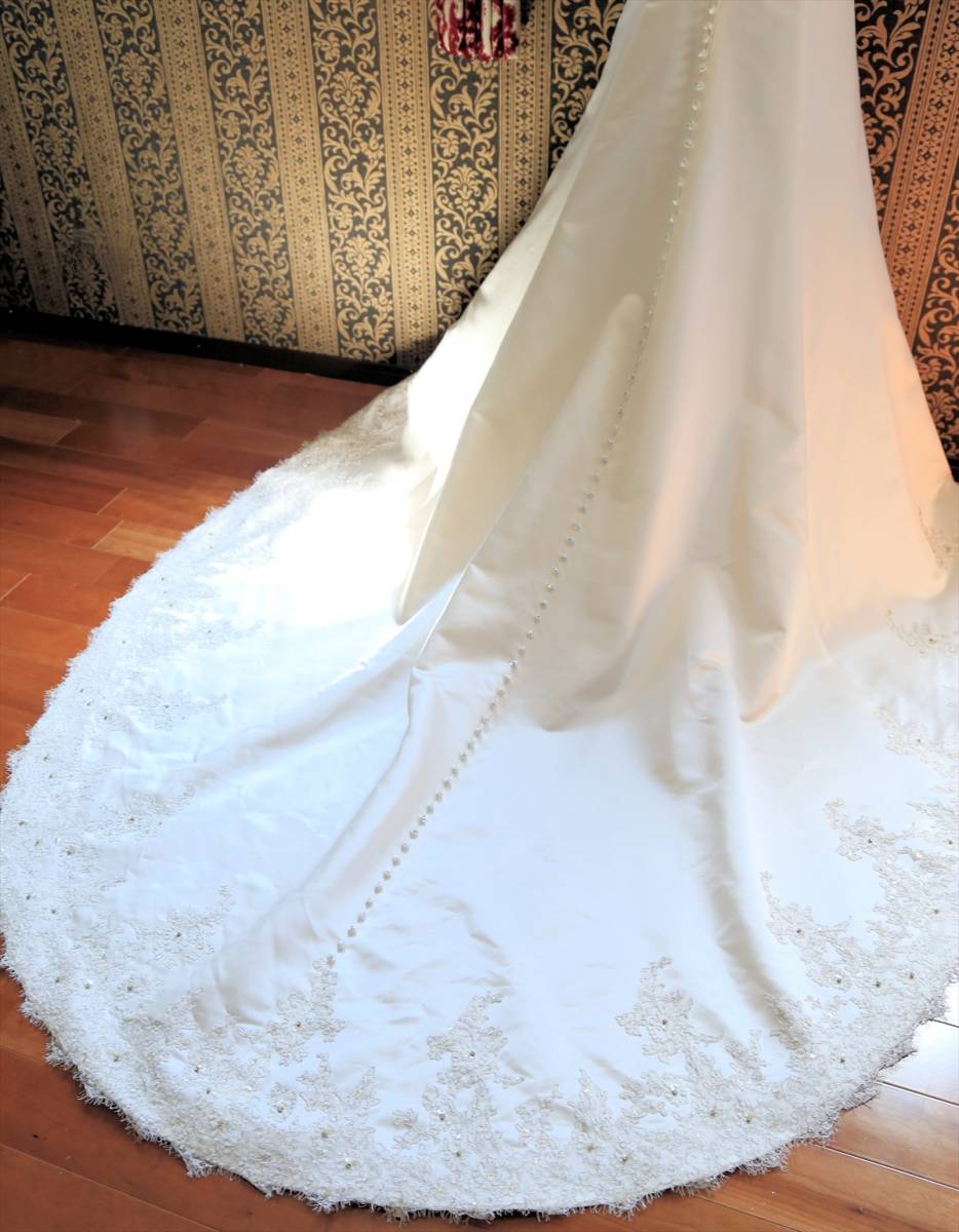  small size elegant mikado satin cloth. high class wedding dress 5 number ~7 number XS~S degree 