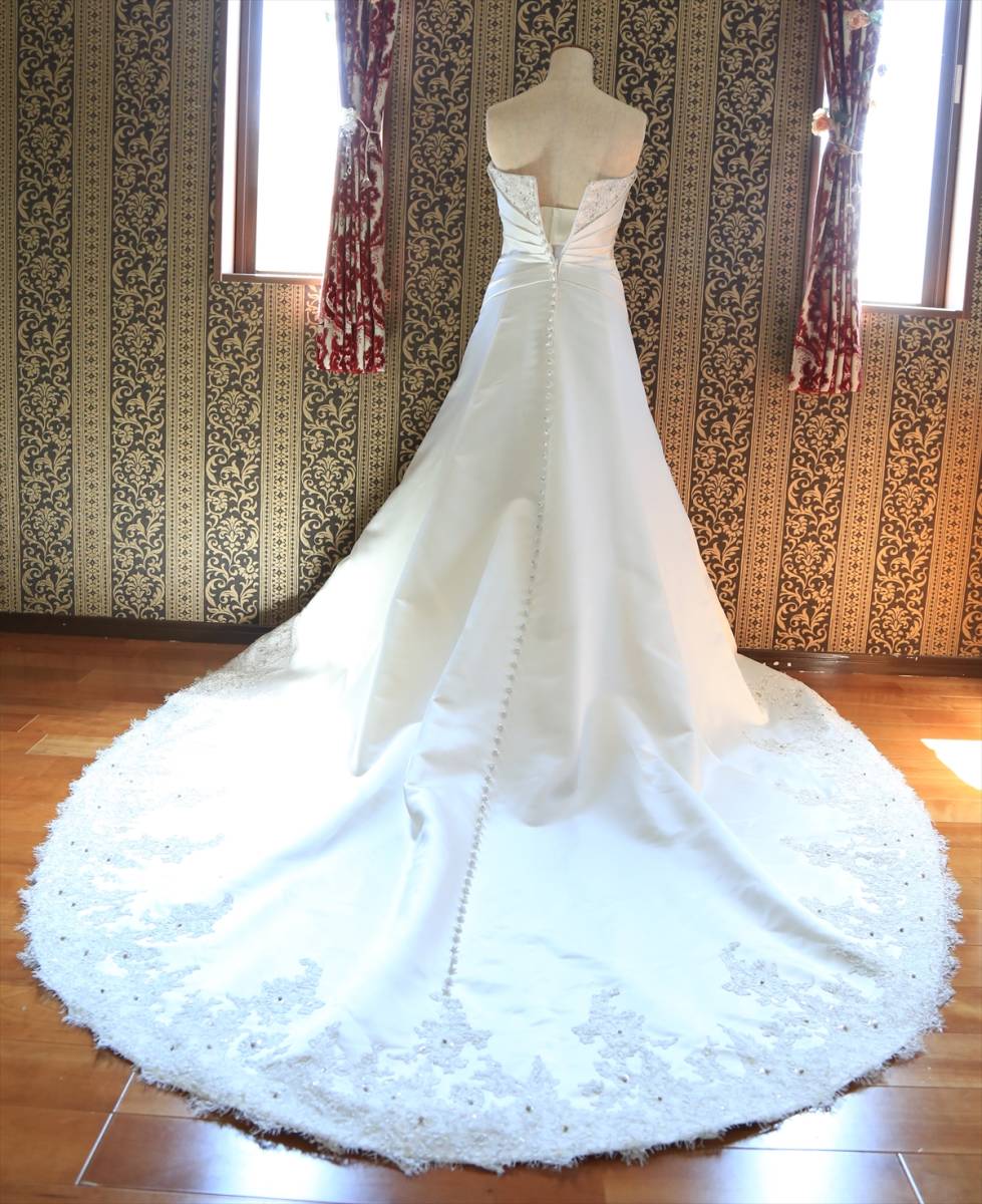  small size elegant mikado satin cloth. high class wedding dress 5 number ~7 number XS~S degree 