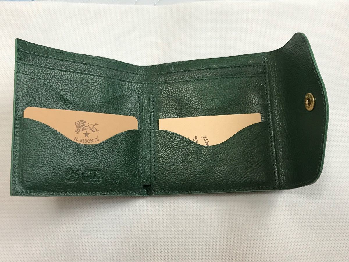 新品】イルビゾンテ がま口 二つ折り財布 エメラルドグリーン | 【新品