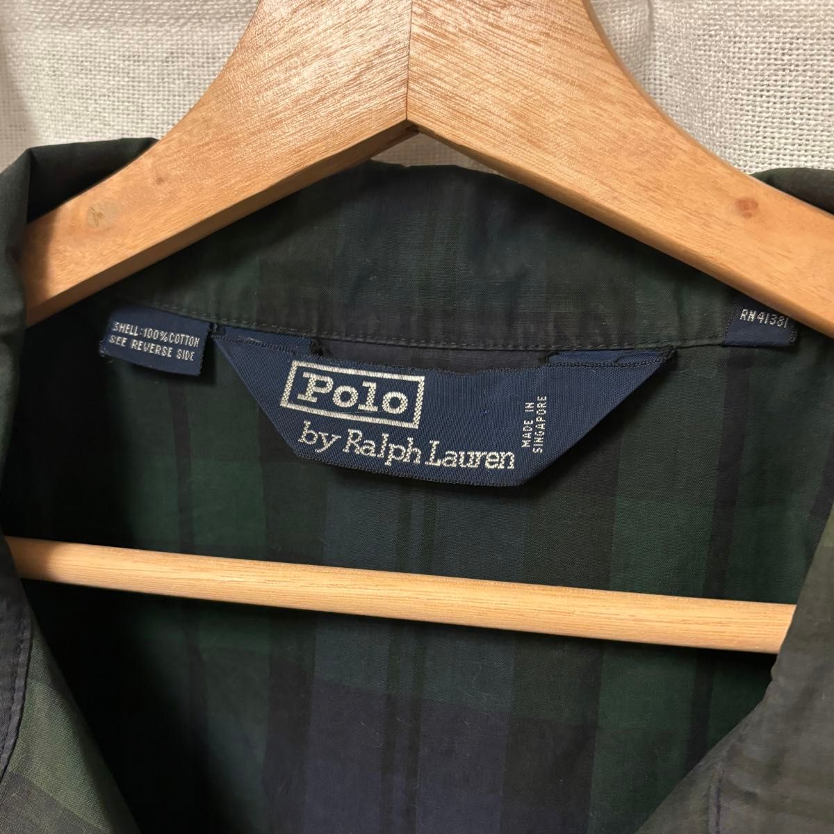 90's ポロバイラルフローレン 刺繍ロゴ ブラック コットンスイングトップ 90's Polo by Ralph Laurenブラックウォッチスイングトップ