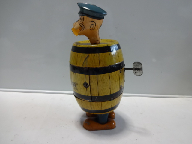  подлинная вещь Showa Retro жестяная пластина zen мой привод Popeye примерно 18cm J.CHEIN MADE in USA б/у товар работа..