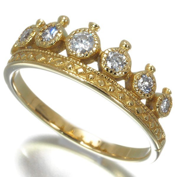 アーカー AHKAH リング 指輪 ダイヤ ダイヤモンド 0.2ct ロイヤルティアラ K18YG 王冠 クラウン 値下げ