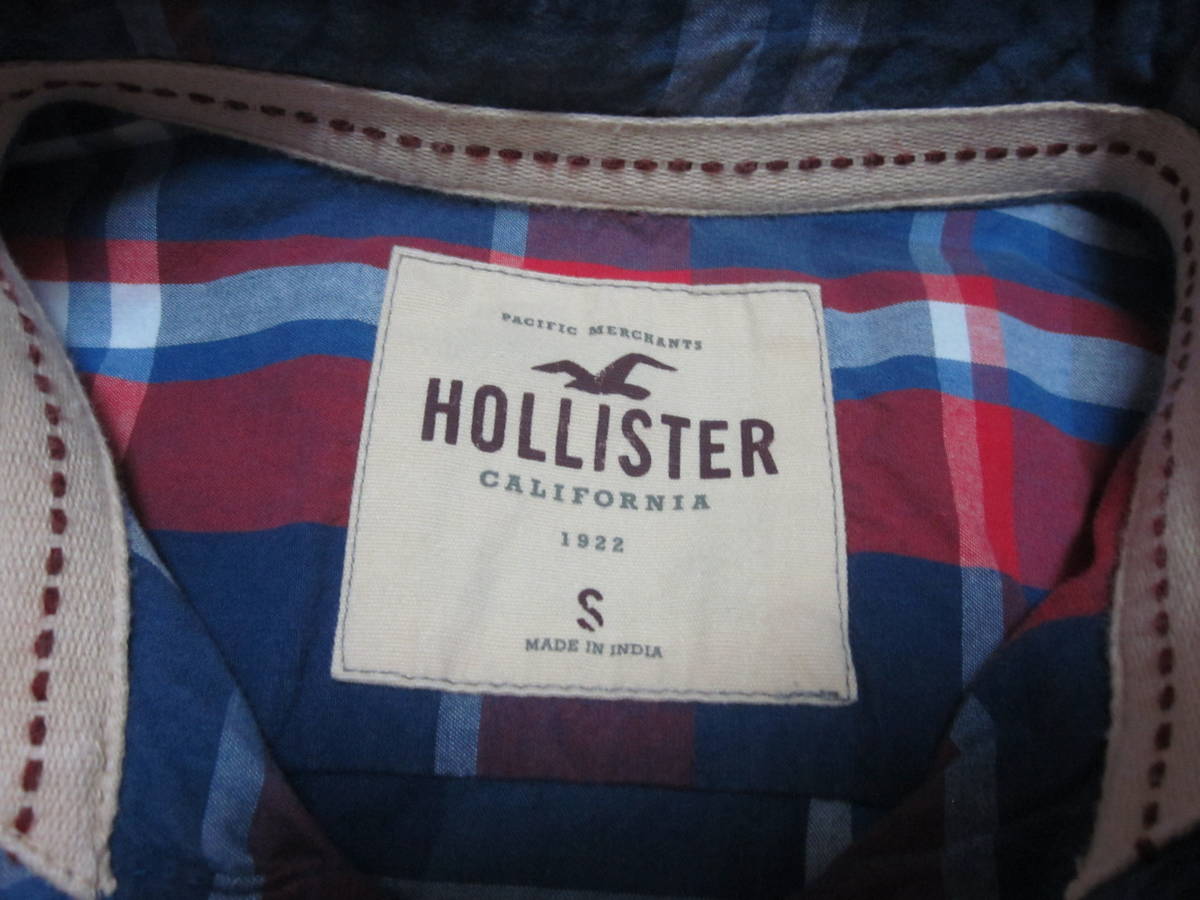 HOLLISTER calofornia ホリスター メンズ半袖チェックシャツＳサイズ