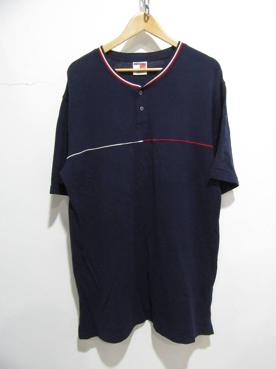 ☆送料無料☆Tommy Hilfiger☆ヘンリーネックTシャツ☆XL☆ストリート_画像1