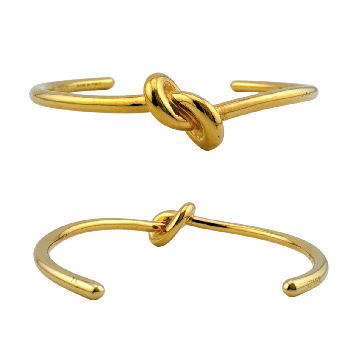 【美品】セリーヌ ノット エクストラシンブレスレット バングル M ゴール 美品 セリーヌ ノット エクストラシン ブレスレット バングル M