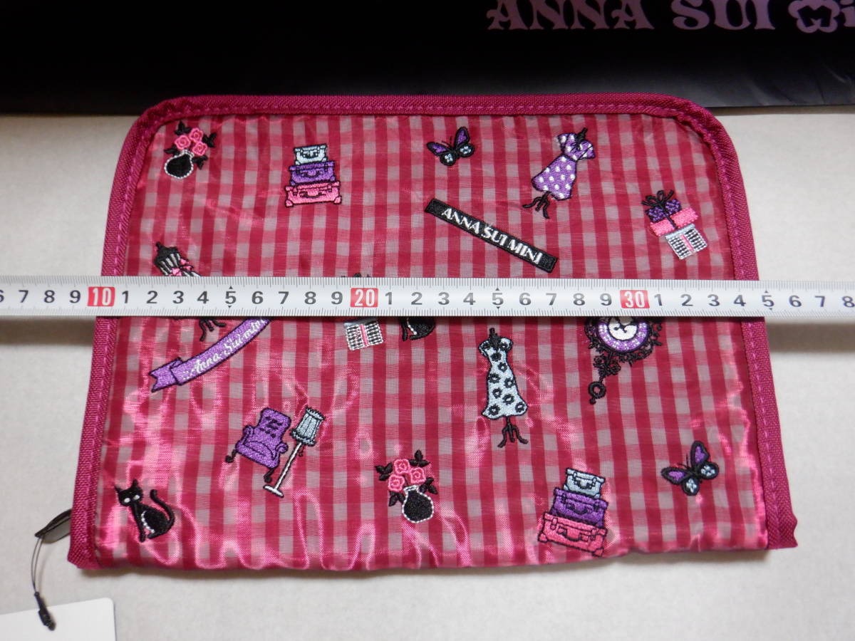 * Anna Sui Mini * original torso pattern embroidery .. pocketbook case *mazenda* butterfly . cat pattern * adult pretty * passbook * card inserting also convenience *ANNASUImini*