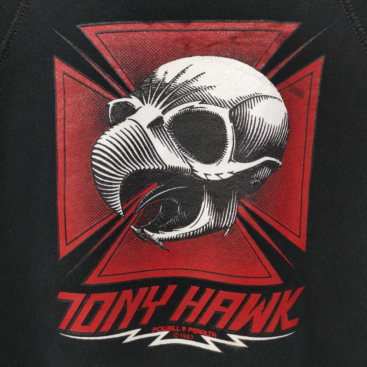 即決 S 90s トニーホーク TONY HAWK パウエル POWELL スウェット 袖プリ USA製