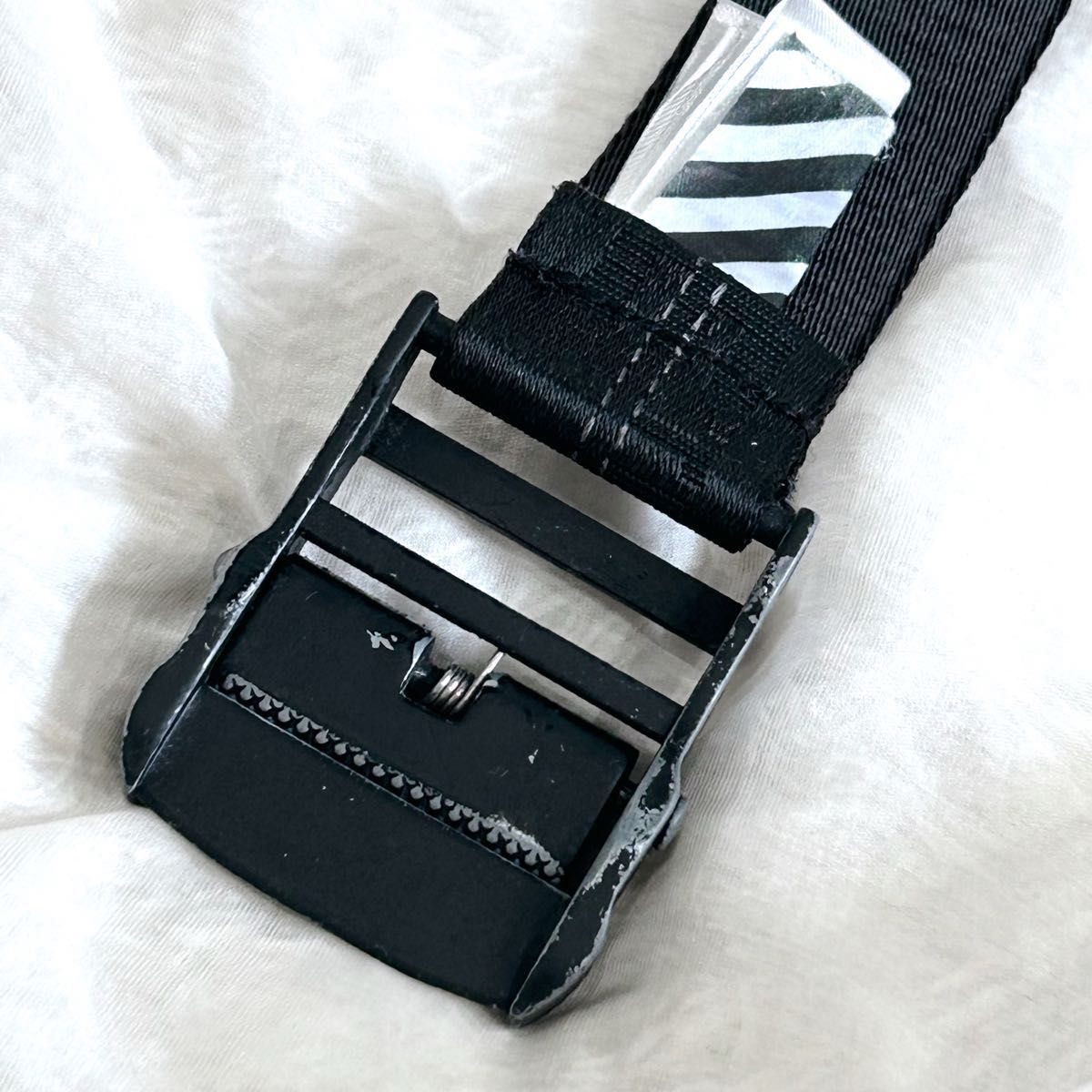 未使用⭐︎OFF-WHITE インダストリアルベルト ダークブルー×ノーカラー 美品】 off-white オフホワイト インダストリアル ベルト