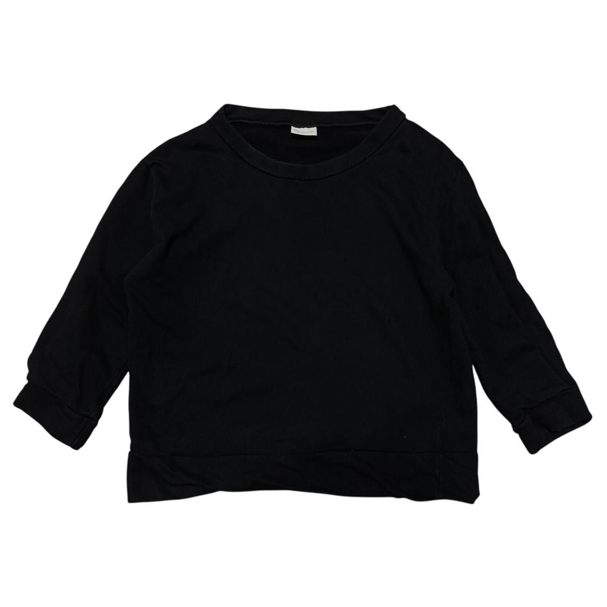 DRIES VAN NOTEN ブラック オーバーサイズ スウェットシャツ DRIES VAN NOTEN ドリスヴァンノッテン コットンスウェット 七分