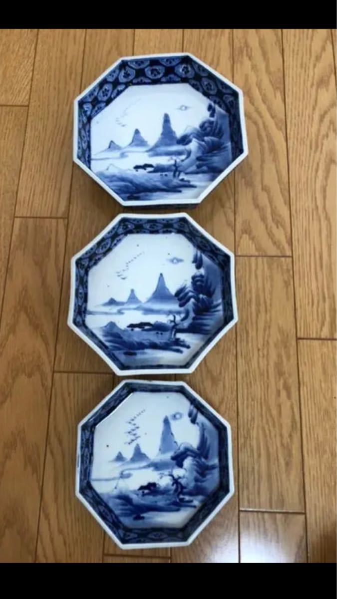 伊万里 八角皿 明治 大中小 鉢 和皿 セット|