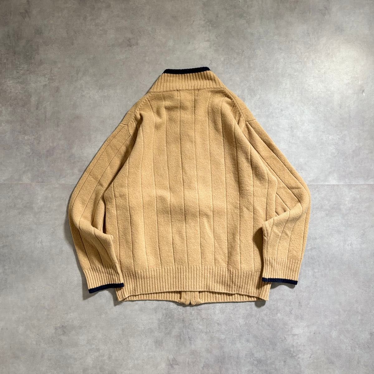 【90s vintage】スイングトップ ブルゾン ニット生地 短丈 古着 古着 90s ウール カーディガン 短丈 ジップアップ ドライバーズ