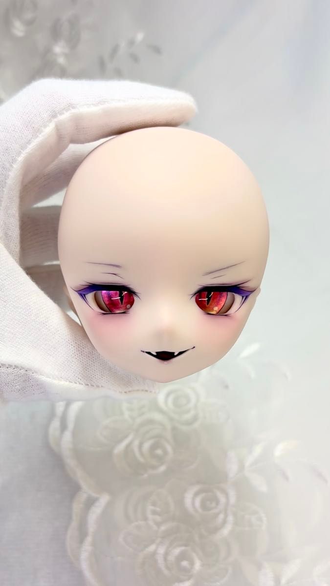 *マーガレット* DDH-01 セミホワイト肌 カスタムヘッド レジンアイ1組 ソフビ盛り 開口MDD DD