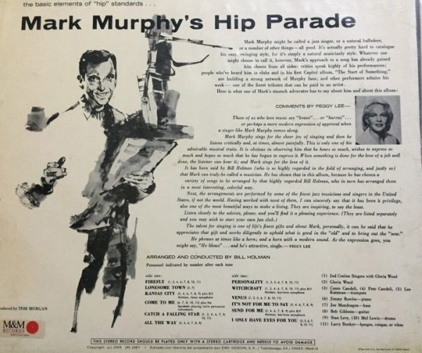 MARK MURPHY S HIP PARADE LPレコードの画像2