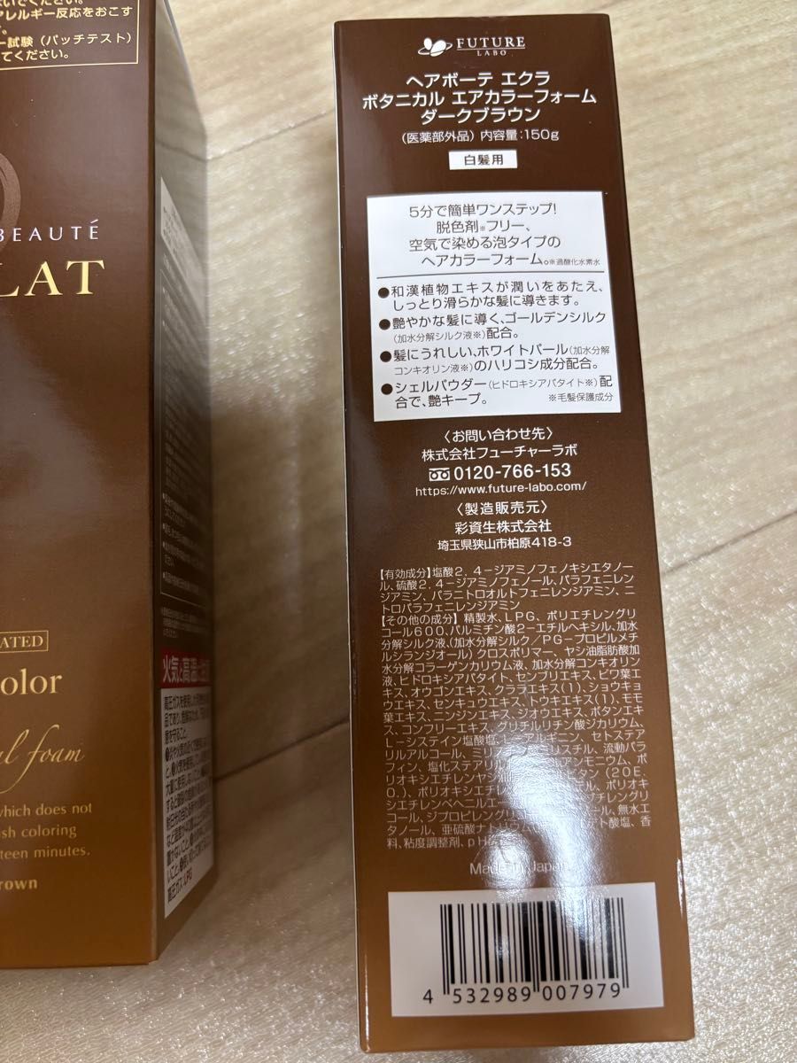 ÉCLAT ヘアビューティー エクラ エアカラー ダークブラウン 3個セット ヘアボーテ エクラ ボタニカル エアカラーフォーム ダーク