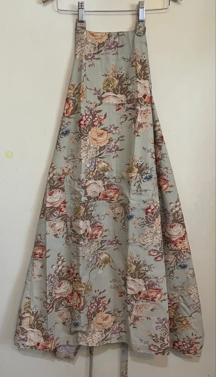 美品 エプロン Ralph Lauren ラルフローレン 花柄 美品 ラルフローレン エプロン 緑地に花柄 フリーサイズ Ralph