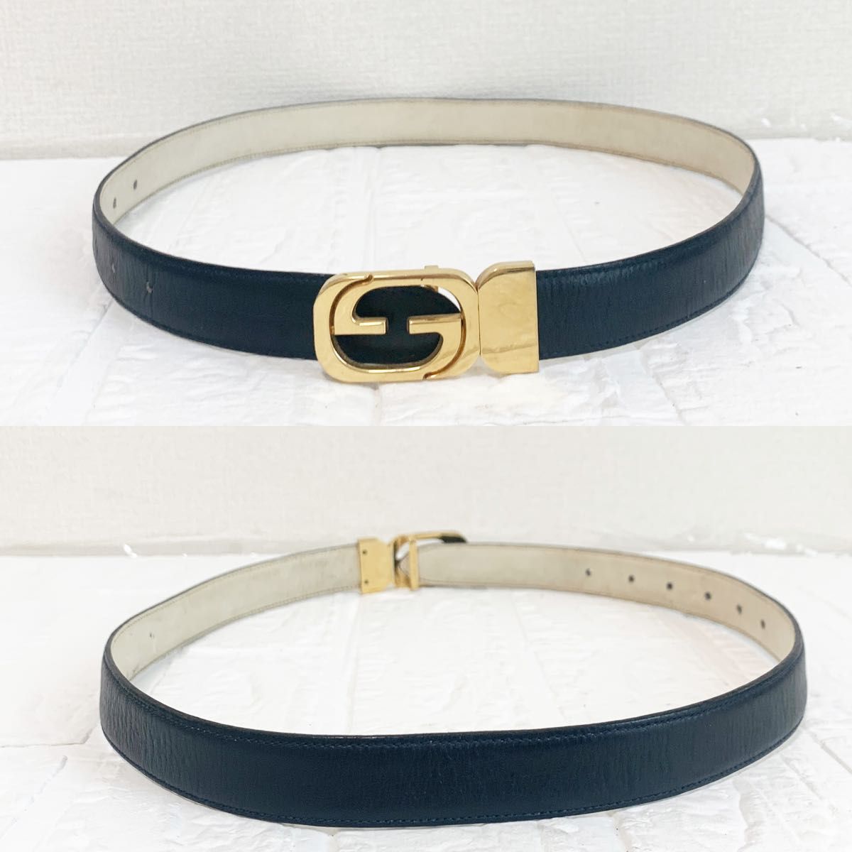 GUCCI✨ベルト インターロッキング レザー ゴールド ブラック レディース GUCCI グッチ ベルト インターロッキング ブラック ゴールド
