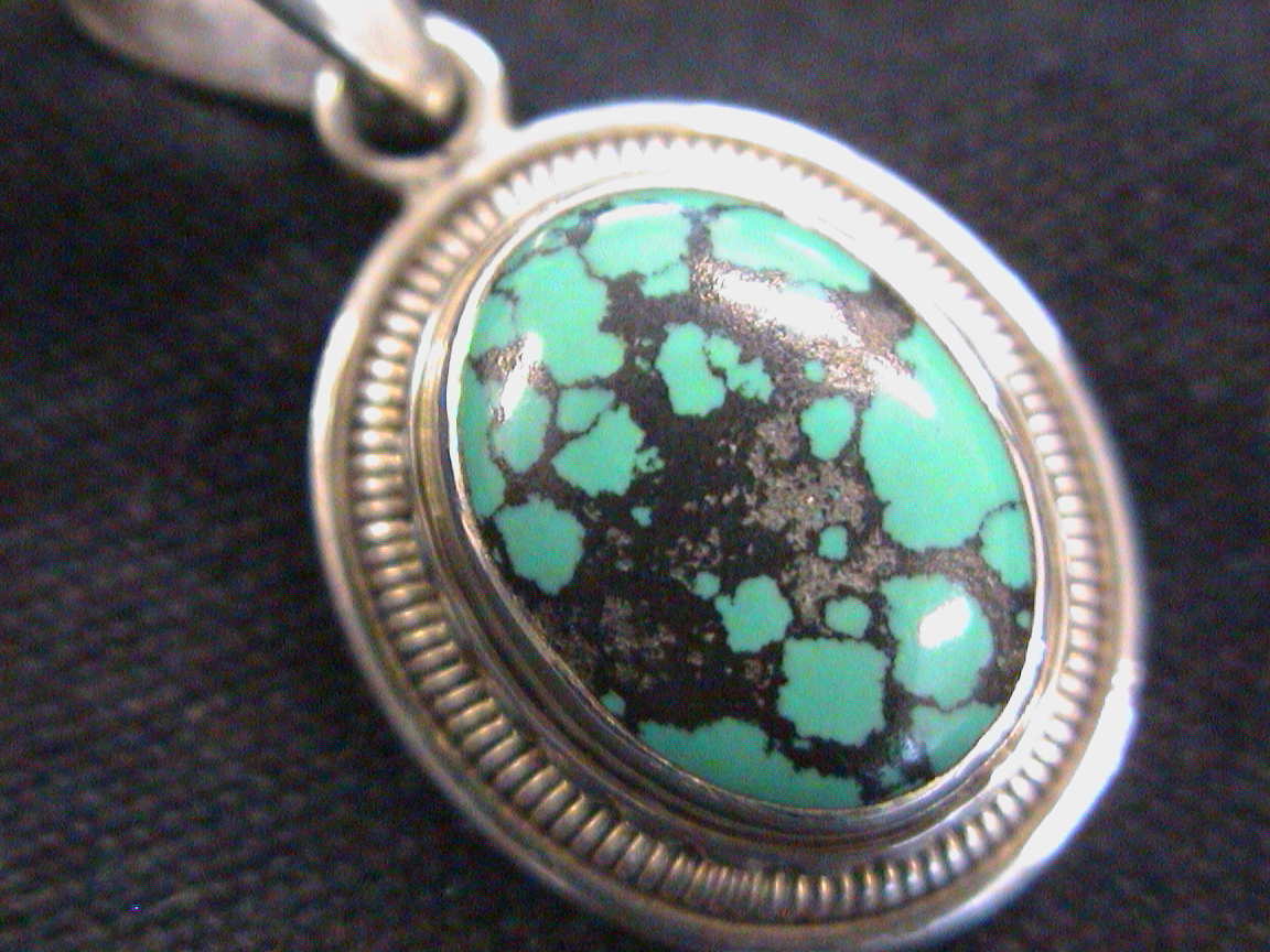 925 silver made green turquoise top -4( Spider ) new goods turquoise non-standard-sized mail Y120