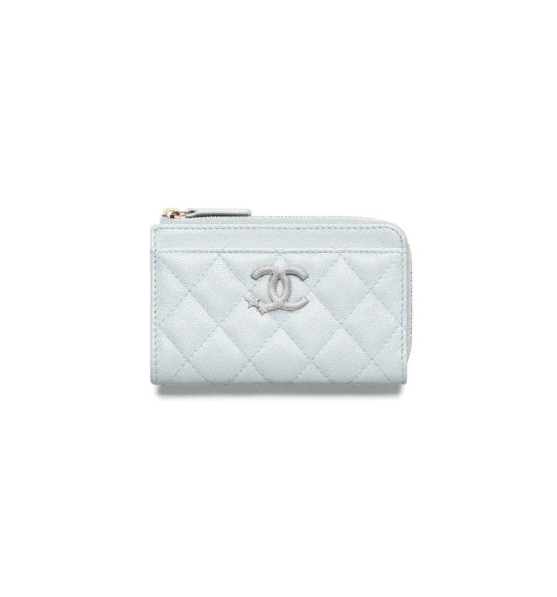 即完 CHANEL 限定スターロゴ カード 財布 コイン キャビア 値下げ 新品未使用 シャネル カードケース キャビア 星 ロゴ 25B