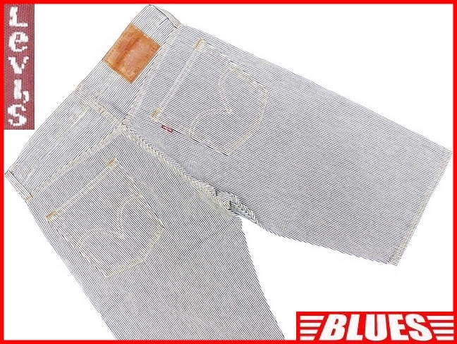 即決★リーバイス503★W30 ヒッコリーハーフパンツ Levis メンズ ストライプ 青 ブルー ボトムス ショートパンツ 検索:ジーンズ デニム