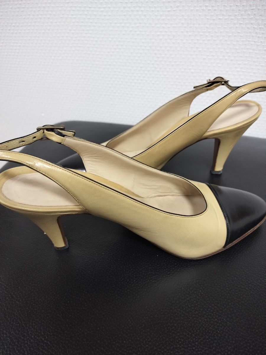 CHANEL シャネル パンプス ミュール ヒール 23cm 23K☆》シャネル パンプス サンダル ヒール カメリア 2way