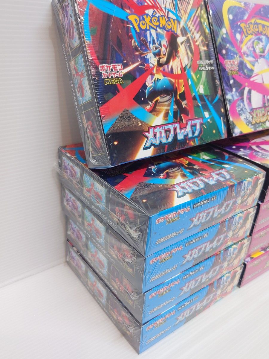 新品 10BOX シュリンク付 5種 ポケモンカード まとめ 各5box 計10box シュリンク付 メガシンフォニア メガブレイブ