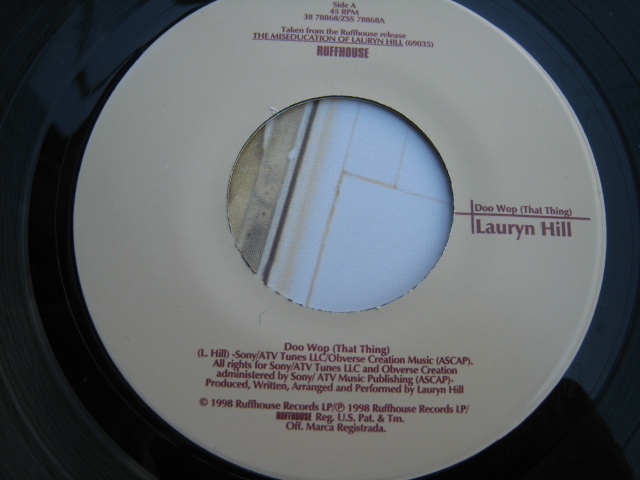 7inch LAURYN HILL / DOO WOP (THAT THING) LOST ONES (REMIX) ローリンヒル 7インチ 38 78868_画像3