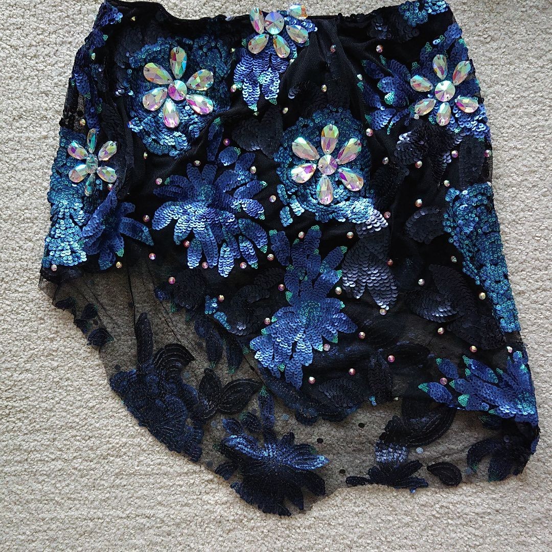 オリエンタル衣装 スパンコール刺繍ブラ&アンバランスミニスカート