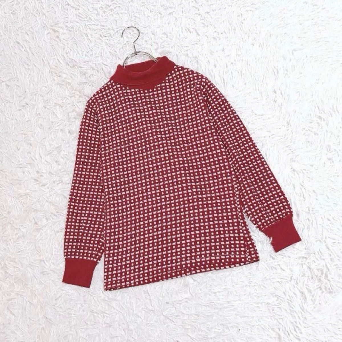 エトロ ペイズリー柄 タートルネック 長袖 カットソー 44 XL 赤 エンジ KAYNEE】総柄タートルネックカットソー 長袖 トップス