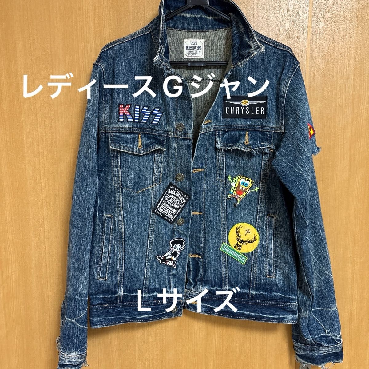 クリスチャンラクロワ 袖ワッペン付き デニムジャケット♡ Frontロゴ刺繍 袖ワッペン デニムジャケット BIGシルエット G