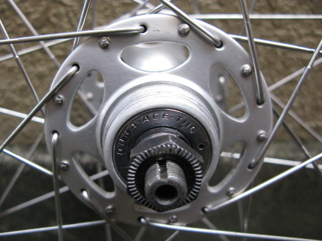 ピスト・競輪/NJS認定shimano【旧DURA-ACE】手組後輪120mm中古品_画像2