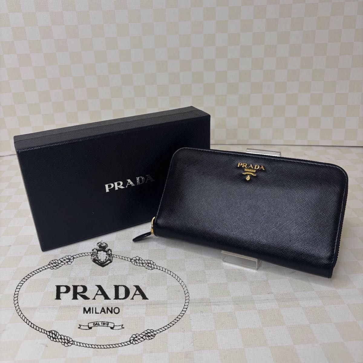 プラダ Prada ラウンドファスナー長財布 ブラック 【美品】 極美品 PRADA プラダ 長財布 ラウンドファスナー M06|Yahoo