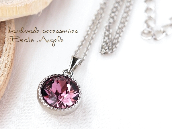 !!+angelo+ Swarovski 1088. necklace (p-136) Iris S one bead simple purple 