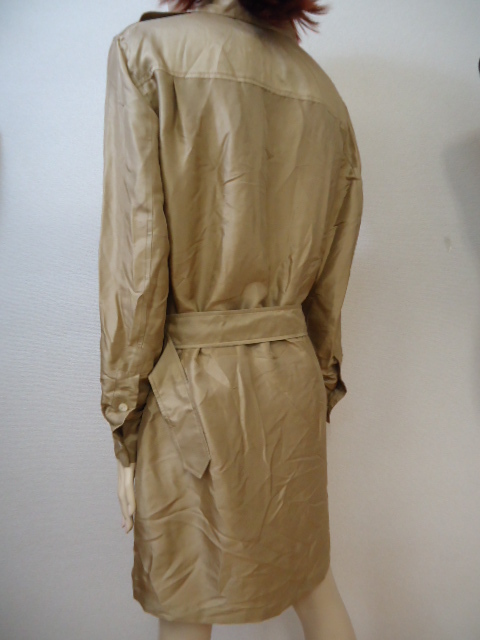 [KCM]ralph-12-4# новый товар #[RALPH LAUREN/ Ralph Lauren ] женский шелк One-piece ( ремень есть ) размер 4 оттенок бежевого 
