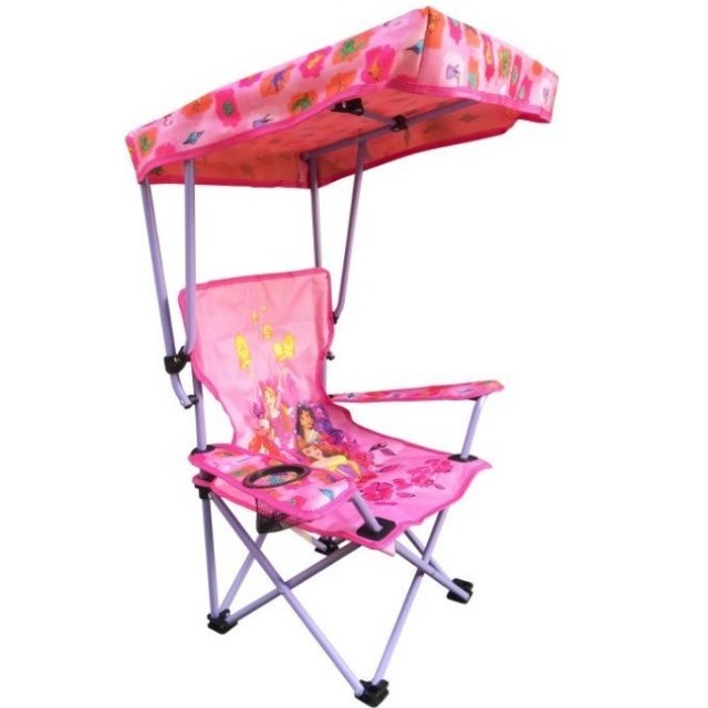 ディズニー　プリンセス　屋根つきアウトドアチェア　折り畳み椅子　持ち運び　ピンク