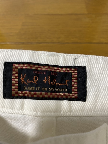  popular *[Karl Helmut] back design white cotton pants 4(L) Karl hell m