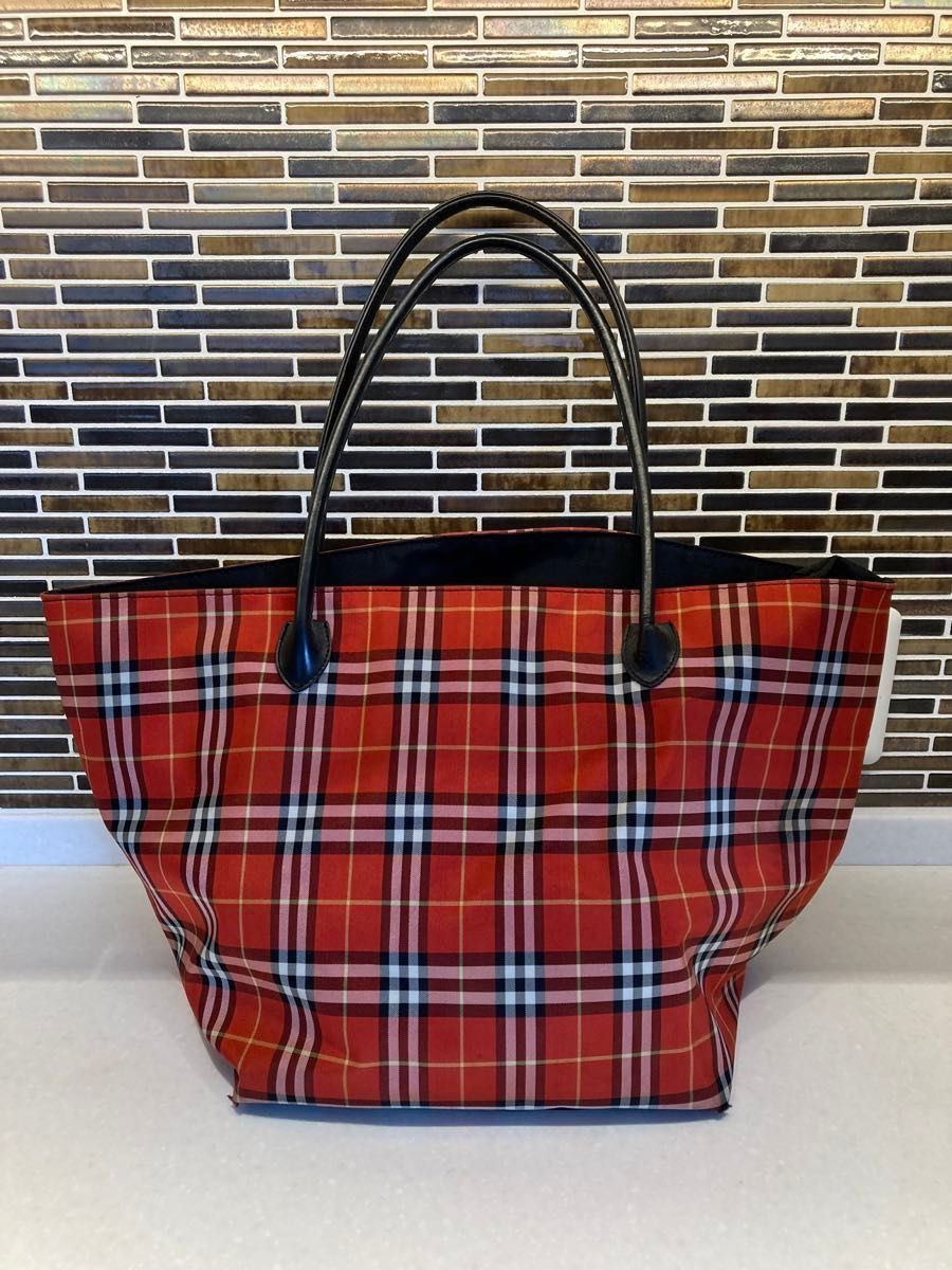BURBERRY バーバリー ノバチェック柄 トートバッグ 舟型バッグ ナイロン BURBERRY BLUE LABEL バーバリーブルーレーベル 舟型トート