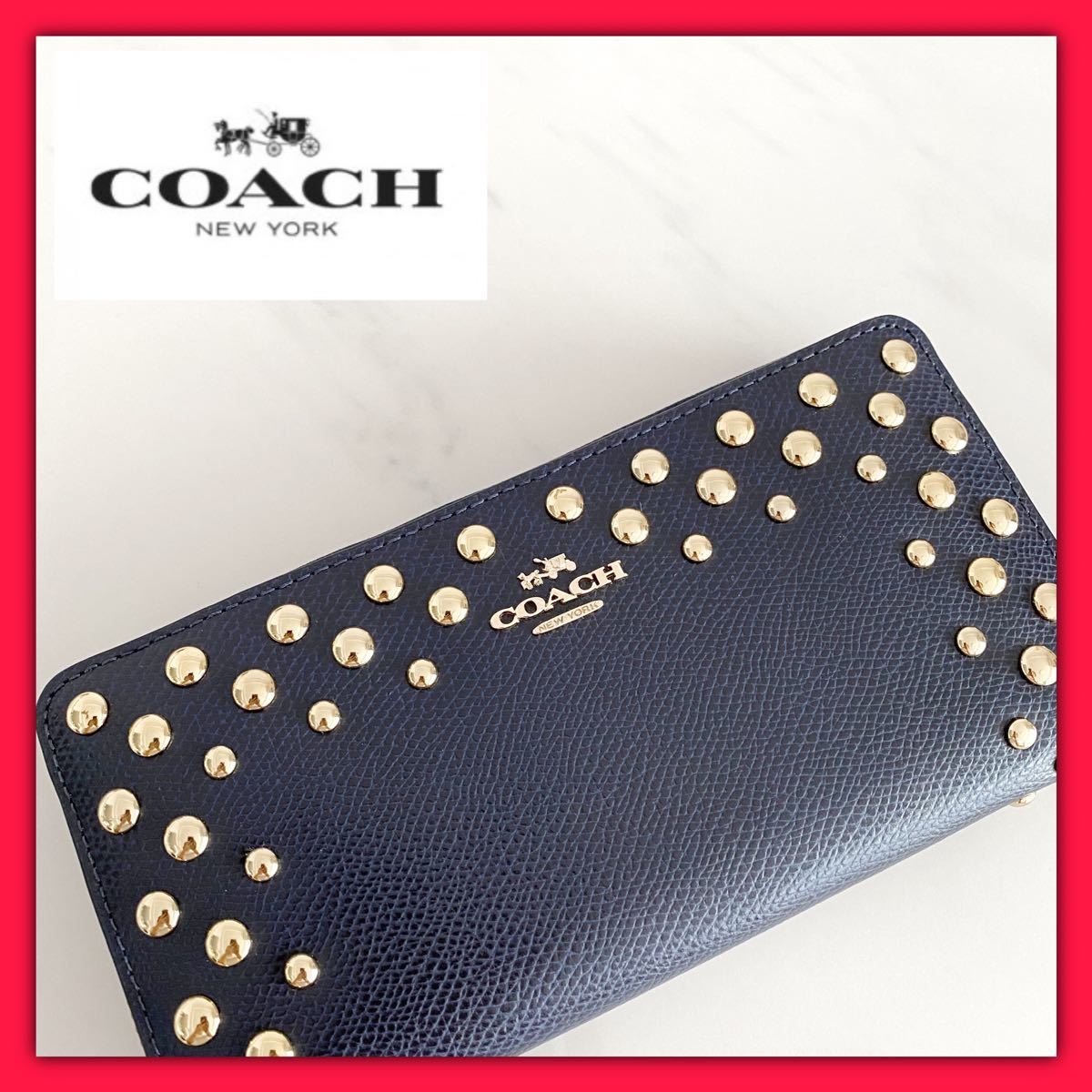 Paypayフリマ 大人気 Coach コーチ 長財布 レディース ネイビー Paypayフリマ 大人気 Coach コーチ 長財布 レディース ネイビー