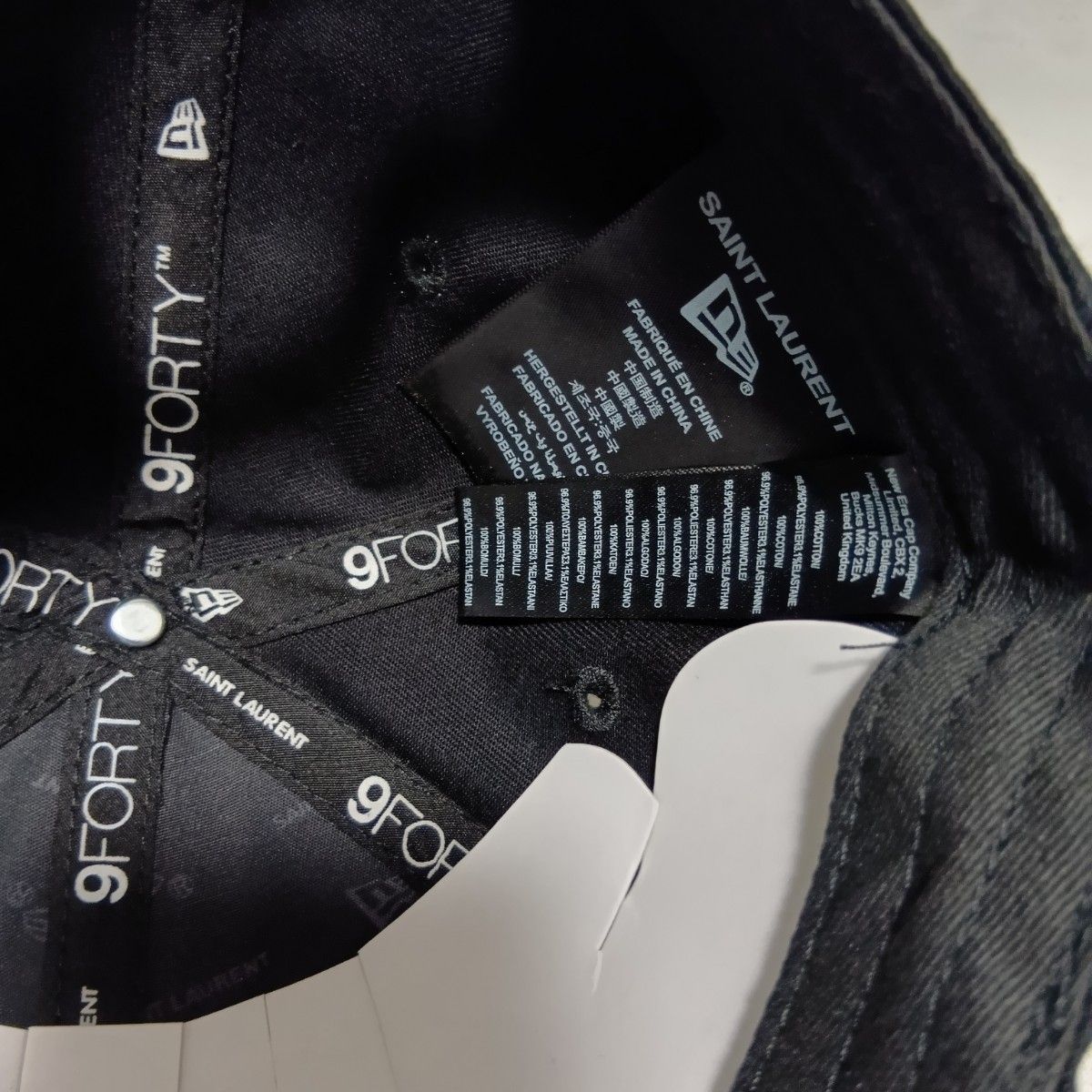 SAINT LAURENT ロゴ刺繍 コットンブレンド ベースボールキャップ 美品 SAINT LAURENT 9FORTY NEWERA YSL ベースボールキャップ